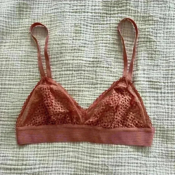DKNY Stretchy Lace Bralette in Dusty Rose - Size M - Picture 10 of 11